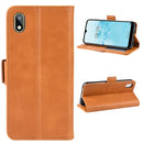 Dual-side Magnetic Buckle Horizontal Flip Leather Case for Huawei Y5 2019, with Holder & Card Slots & Wallet & Photo Frame(Yellow)