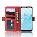 Dual-side Magnetic Buckle Horizontal Flip Leather Case for Huawei Y5 2019, with Holder & Card Slots & Wallet & Photo Frame(Red)