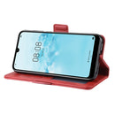 Dual-side Magnetic Buckle Horizontal Flip Leather Case for Huawei Y5 2019, with Holder & Card Slots & Wallet & Photo Frame(Red)