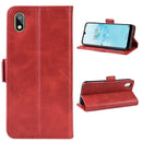 Dual-side Magnetic Buckle Horizontal Flip Leather Case for Huawei Y5 2019, with Holder & Card Slots & Wallet & Photo Frame(Red)