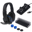 DOBE 5 in 1 Game Pack Charger Stand Headphone and Silicon Cap For PS4