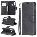 Retro Lambskin Texture Pure Color Horizontal Flip PU Leather Case for Huawei P Smart Z, with Holder & Card Slots & Wallet & Lanyard(Black)