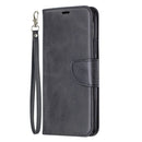 Retro Lambskin Texture Pure Color Horizontal Flip PU Leather Case for Huawei P Smart Z, with Holder & Card Slots & Wallet & Lanyard(Black)
