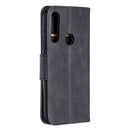 Retro Lambskin Texture Pure Color Horizontal Flip PU Leather Case for Huawei P Smart Z, with Holder & Card Slots & Wallet & Lanyard(Black)