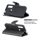 Retro Lambskin Texture Pure Color Horizontal Flip PU Leather Case for Huawei P Smart Z, with Holder & Card Slots & Wallet & Lanyard(Black)