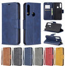Retro Lambskin Texture Pure Color Horizontal Flip PU Leather Case for Huawei P Smart Z, with Holder & Card Slots & Wallet & Lanyard(Black)