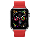 Classic Button Leather Wrist Strap Watch Band for Apple Watch Series 3 & 2 & 1 38mm(Red)