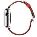 Classic Button Leather Wrist Strap Watch Band for Apple Watch Series 3 & 2 & 1 38mm(Red)