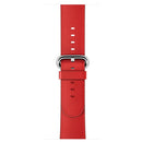 Classic Button Leather Wrist Strap Watch Band for Apple Watch Series 3 & 2 & 1 38mm(Red)