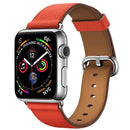 Classic Button Leather Wrist Strap Watch Band for Apple Watch Series 3 & 2 & 1 38mm(Orange)