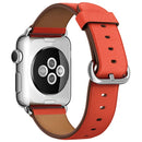 Classic Button Leather Wrist Strap Watch Band for Apple Watch Series 3 & 2 & 1 38mm(Orange)