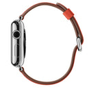 Classic Button Leather Wrist Strap Watch Band for Apple Watch Series 3 & 2 & 1 38mm(Orange)