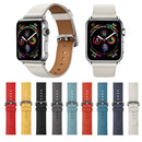 Classic Button Leather Wrist Strap Watch Band for Apple Watch Series 3 & 2 & 1 38mm(White)