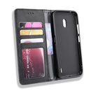 Magnetic Buckle Retro Crazy Horse Texture Horizontal Flip Leather Case for Nokia 2.2, with Holder & Card Slots & Photo Frame(Black)