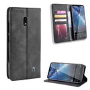 Magnetic Buckle Retro Crazy Horse Texture Horizontal Flip Leather Case for Nokia 2.2, with Holder & Card Slots & Photo Frame(Black)