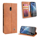 Magnetic Buckle Retro Crazy Horse Texture Horizontal Flip Leather Case for Nokia 2.2, with Holder & Card Slots & Photo Frame(Brown)