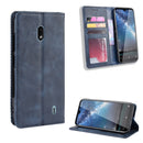 Magnetic Buckle Retro Crazy Horse Texture Horizontal Flip Leather Case for Nokia 2.2, with Holder & Card Slots & Photo Frame(Blue)