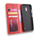 Magnetic Buckle Retro Crazy Horse Texture Horizontal Flip Leather Case for Nokia 2.2, with Holder & Card Slots & Photo Frame(Red)