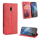 Magnetic Buckle Retro Crazy Horse Texture Horizontal Flip Leather Case for Nokia 2.2, with Holder & Card Slots & Photo Frame(Red)