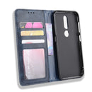 Magnetic Buckle Retro Crazy Horse Texture Horizontal Flip Leather Case for Nokia 4.2, with Holder & Card Slots & Photo Frame(Blue)
