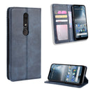 Magnetic Buckle Retro Crazy Horse Texture Horizontal Flip Leather Case for Nokia 4.2, with Holder & Card Slots & Photo Frame(Blue)