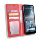 Magnetic Buckle Retro Crazy Horse Texture Horizontal Flip Leather Case for Nokia 4.2, with Holder & Card Slots & Photo Frame(Red)