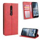 Magnetic Buckle Retro Crazy Horse Texture Horizontal Flip Leather Case for Nokia 4.2, with Holder & Card Slots & Photo Frame(Red)