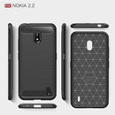 Brushed Texture Carbon Fiber TPU Case for Nokia 2.2(Navy Blue)
