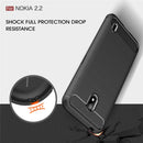 Brushed Texture Carbon Fiber TPU Case for Nokia 2.2(Red)