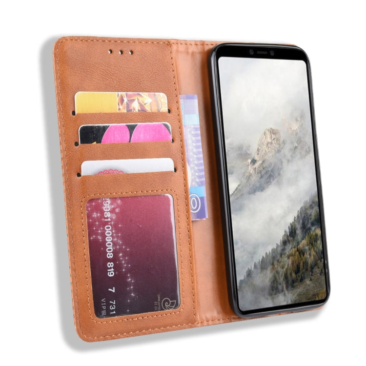 Magnetic Buckle Retro Crazy Horse Texture Horizontal Flip Leather Case for Google Pixel 4 , with Holder & Card Slots & Photo Frame(Brown)