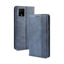Magnetic Buckle Retro Crazy Horse Texture Horizontal Flip Leather Case for Google Pixel 4 , with Holder & Card Slots & Photo Frame(Blue)