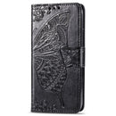 Butterfly Love Flowers Embossing Horizontal Flip Leather Case for iPhone 11, with Holder & Card Slots & Wallet & Lanyard(Black)