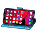 Butterfly Love Flowers Embossing Horizontal Flip Leather Case for iPhone 11, with Holder & Card Slots & Wallet & Lanyard(Blue)