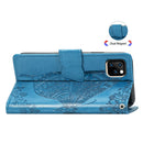 Butterfly Love Flowers Embossing Horizontal Flip Leather Case for iPhone 11, with Holder & Card Slots & Wallet & Lanyard(Blue)
