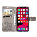 Butterfly Love Flowers Embossing Horizontal Flip Leather Case for iPhone 11, with Holder & Card Slots & Wallet & Lanyard(Gray)