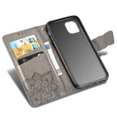 Butterfly Love Flowers Embossing Horizontal Flip Leather Case for iPhone 11, with Holder & Card Slots & Wallet & Lanyard(Gray)