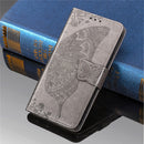 Butterfly Love Flowers Embossing Horizontal Flip Leather Case for iPhone 11, with Holder & Card Slots & Wallet & Lanyard(Gray)