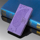 Butterfly Love Flowers Embossing Horizontal Flip Leather Case for iPhone 11, with Holder & Card Slots & Wallet & Lanyard(Light purple)