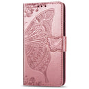 Butterfly Love Flowers Embossing Horizontal Flip Leather Case for iPhone 11, with Holder & Card Slots & Wallet & Lanyard(Rose gold)