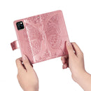 Butterfly Love Flowers Embossing Horizontal Flip Leather Case for iPhone 11, with Holder & Card Slots & Wallet & Lanyard(Rose gold)