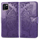 Butterfly Love Flowers Embossing Horizontal Flip Leather Case for iPhone 11, with Holder & Card Slots & Wallet & Lanyard(Dark purple)