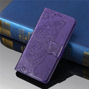 Butterfly Love Flowers Embossing Horizontal Flip Leather Case for iPhone 11, with Holder & Card Slots & Wallet & Lanyard(Dark purple)