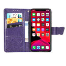 Butterfly Love Flowers Embossing Horizontal Flip Leather Case for iPhone 11, with Holder & Card Slots & Wallet & Lanyard(Dark purple)