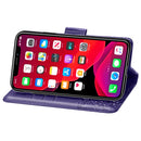 Butterfly Love Flowers Embossing Horizontal Flip Leather Case for iPhone 11, with Holder & Card Slots & Wallet & Lanyard(Dark purple)