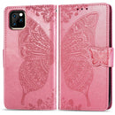 Butterfly Love Flowers Embossing Horizontal Flip Leather Case for iPhone 11, with Holder & Card Slots & Wallet & Lanyard(Pink)