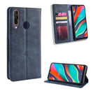 Magnetic Buckle Retro Crazy Horse Texture Horizontal Flip Leather Case for Wiko View 3 Pro, with Holder & Card Slots & Photo Frame(Blue)