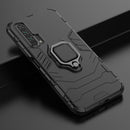 PC + TPU Shockproof Protective Case with Magnetic Ring Holder for Huawei Honor 20 Pro(Black)