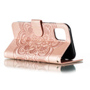Mandala Embossing Pattern Horizontal Flip Leather Case for iPhone 11, with Holder & Card Slots & Wallet & Photo Frame & Lanyard(Rose Gold)