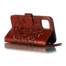 Mandala Embossing Pattern Horizontal Flip Leather Case for iPhone 11, with Holder & Card Slots & Wallet & Photo Frame & Lanyard(Brown)