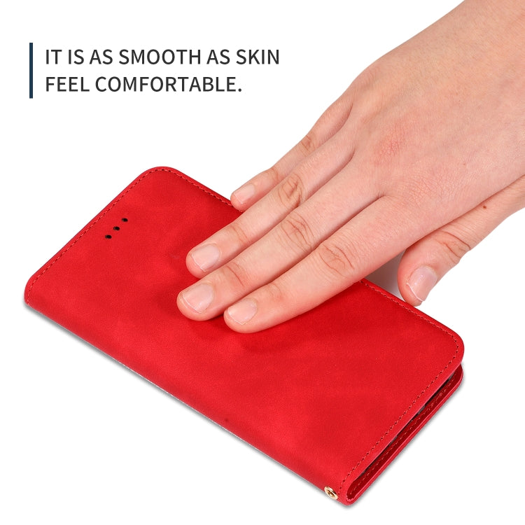 Retro Skin Feel Business Magnetic Horizontal Flip Leather Case for Huawei P Smart 2019 & P Smart Plus 2019 (Red)